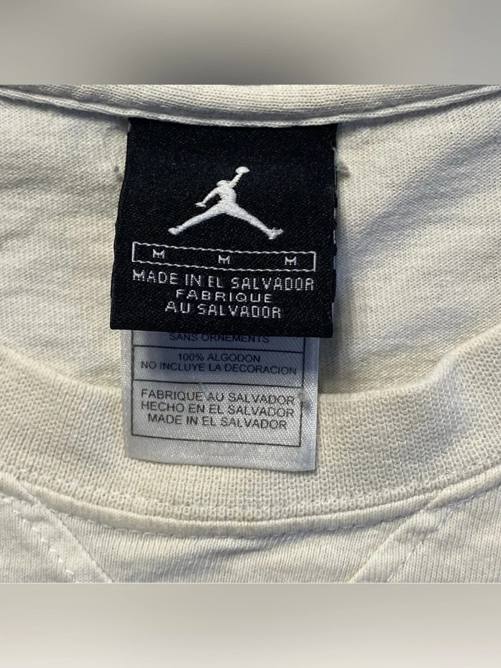 VTG 90s Nike Air Jordan 23 Jumpman White Tee Abstract Spell Out Logo Men Medium